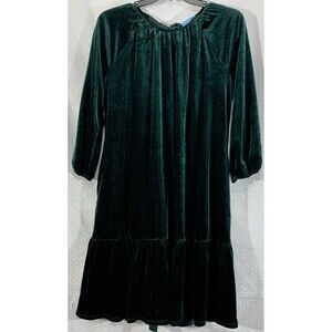 James Draper RSVP Green Velvet Velour Dress Womens L Christmas Holiday Party